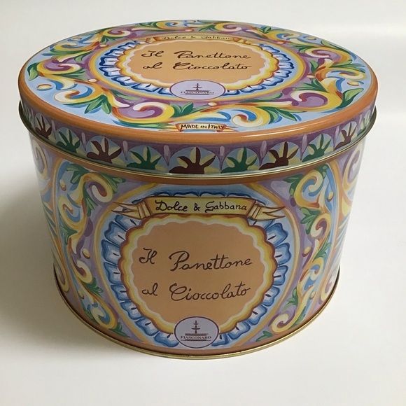 Dolce & Gabbana Tin Made In Italy EMPTY Fiasconaro Panettone LARGE 10” Storage - Picture 12 of 14